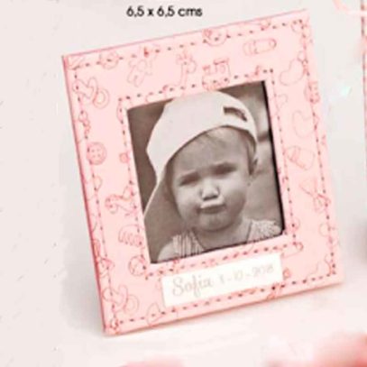 Marco rosa bebé piel dibujos