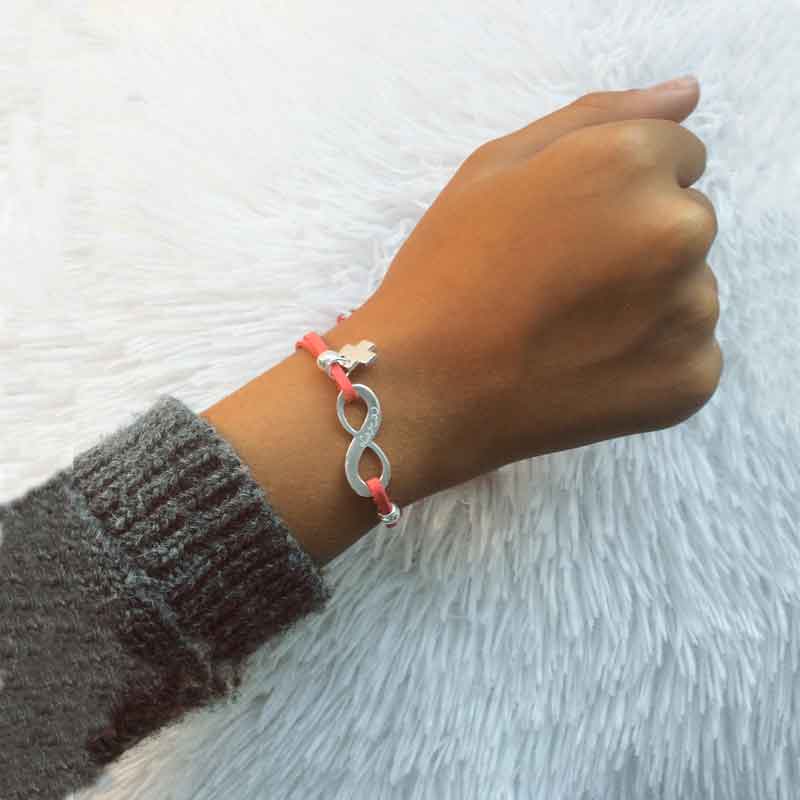 OHAYOO Pulsera De Plata De Ley 925 Con Diseño De Infinito Y Corazón Con