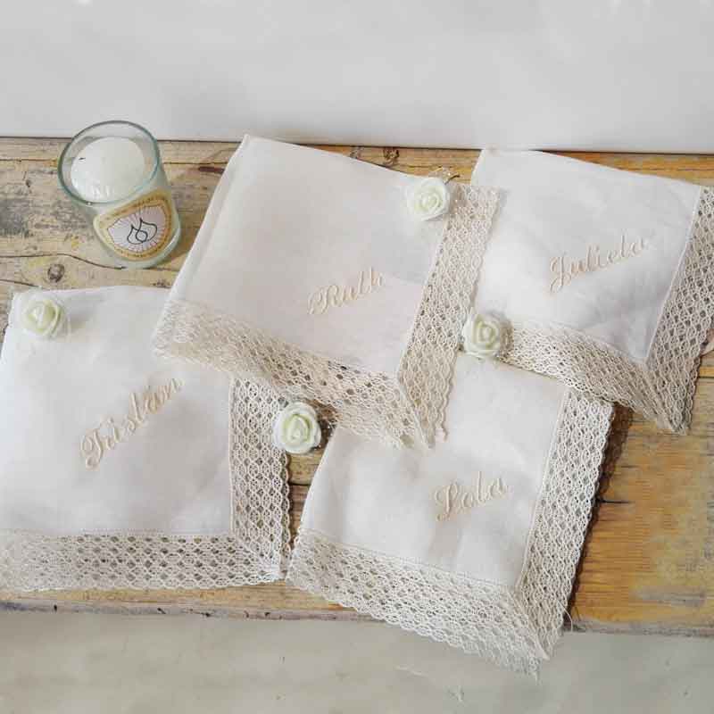 Kit de vela y pañuelo personalizado para bautizo – Pack de vela