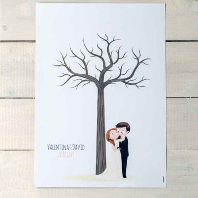 Árbol de huellas Boda personalizado