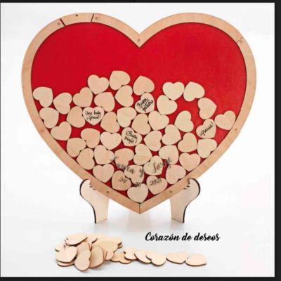 Corazón de deseos madera personalizado