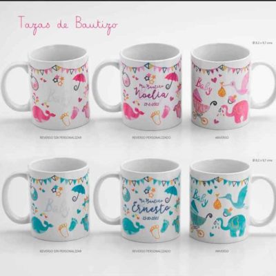 Tazas Nacimiento Bautizo Bebé personalizables