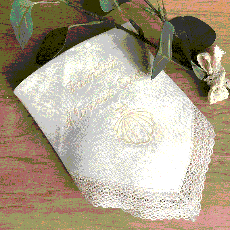 Pañuelo de Bautizo bordado - Luminaria Regalos Cristianos
